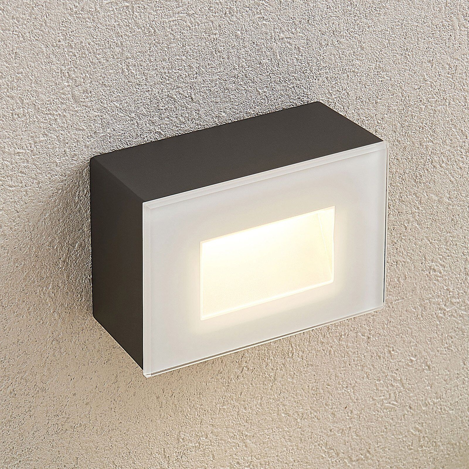 Lampenwelt.com Jody udendørs LED-væglampe, 12 cm, kantet