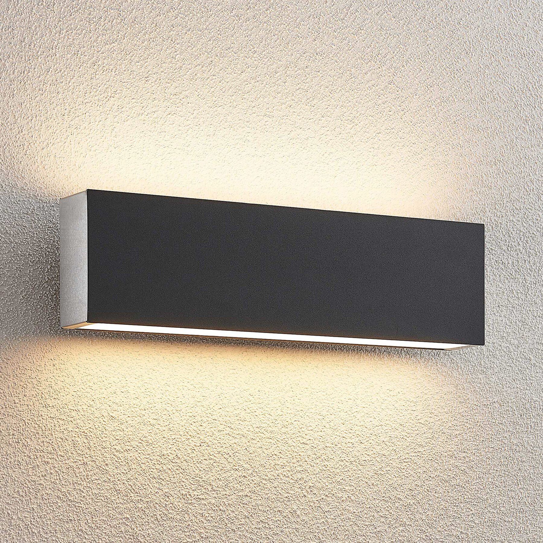 Lucande Aegisa udendørs LED-væglampe, kantet