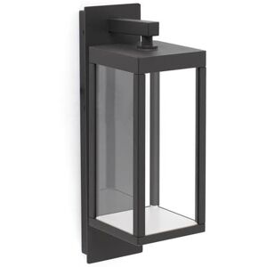 FARO BARCELONA Aplique led exterior en metal cristal gris oscuro 38cm