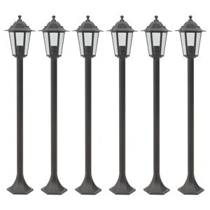 vidaXL Farolas de jardín aluminio bronce E27 110 cm 6 unidades