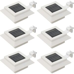 vidaXL Lámparas solares de exterior LED cuadradas 6 uds 12 cm blanco