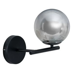 LOLAhome Aplique bola de cristal y metal negro de 27x20x18 cm