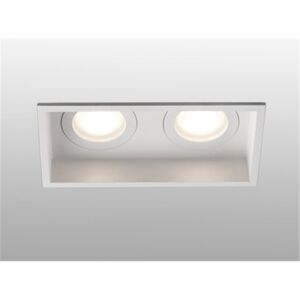 Faro Empotrable Doble Cuadrado De Techo  Barcelona Hyde 40124 Blanco Para Baños Ip44