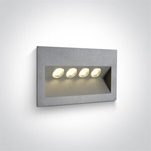 One Light Empotrable Led Señalizacion  68048/g/w Gris 4x1w 3000k Ip65