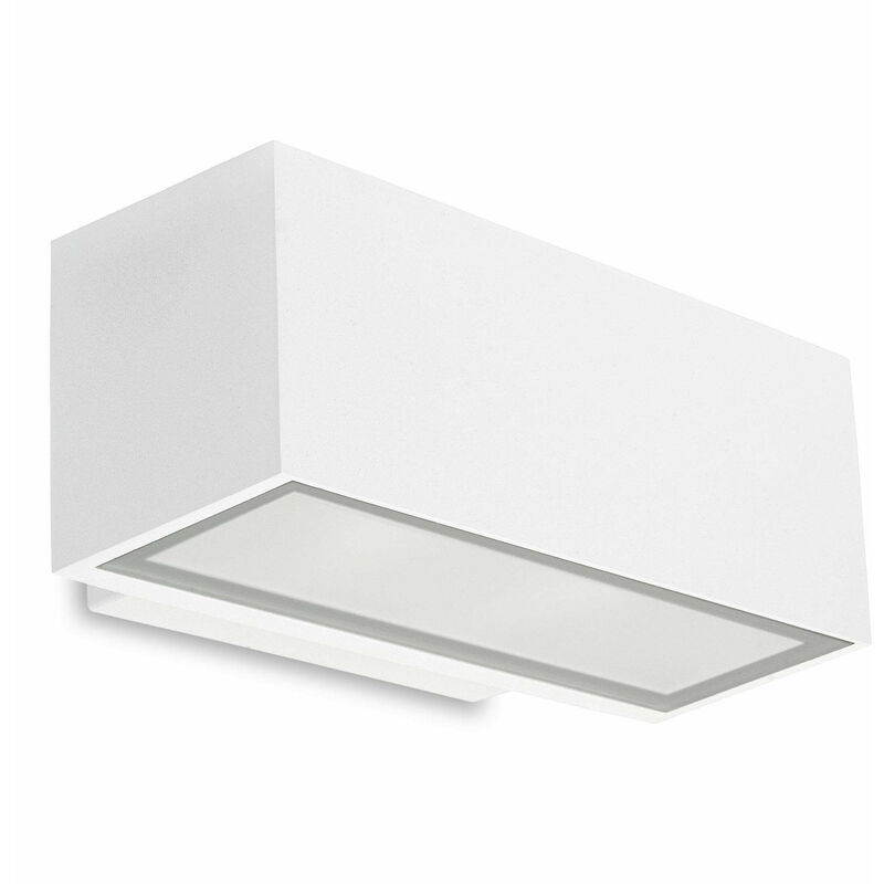 05-LEDS C4 Aplique de pared Afrodita 17.5W, aluminio y vidrio, blanco, 22 cm