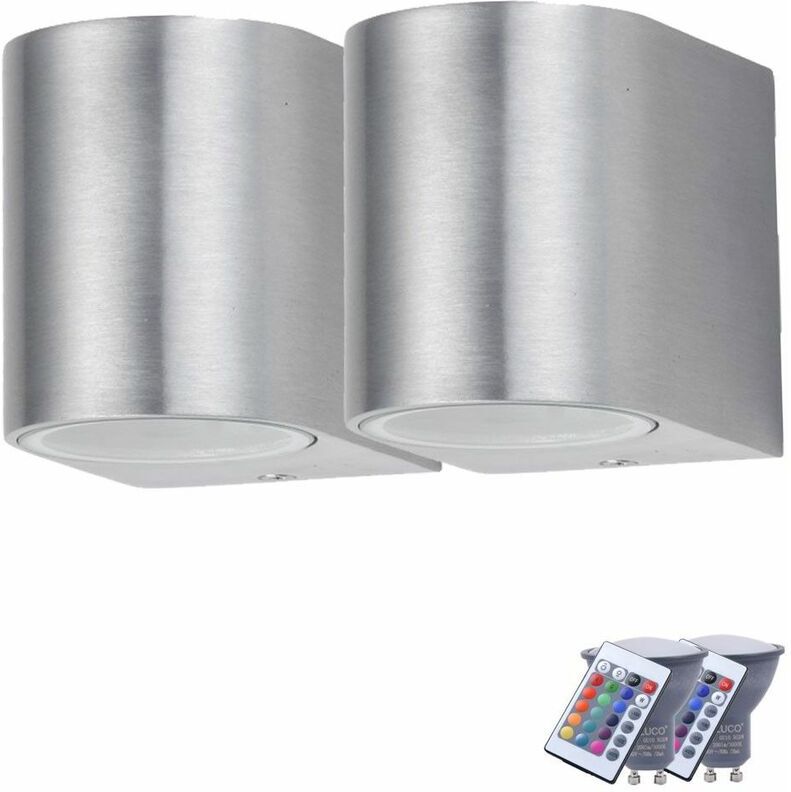 ETC-SHOP Conjunto de 2 pared exterior luz de la lámpara balcón dimmer conjunto