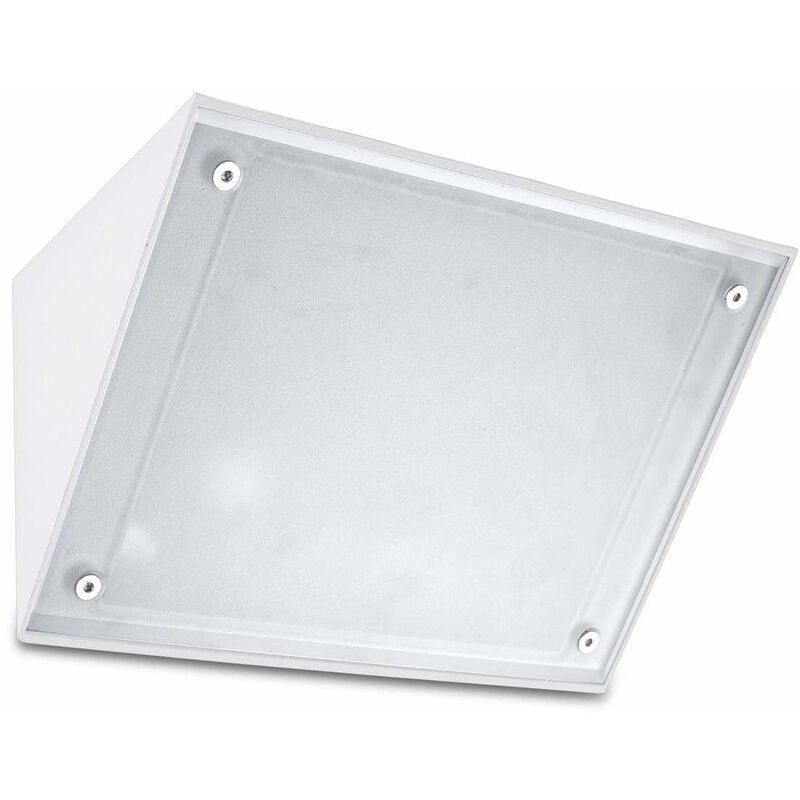 05-LEDS C4 Lámpara de pared Curie E27, aluminio y vidrio, blanco