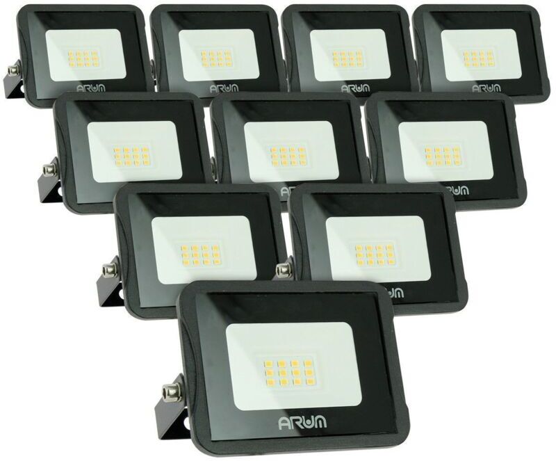 ECLAIRAGE DESIGN Lote de 10 reflectores LED 10W IP65 al aire libre   Temperatura de