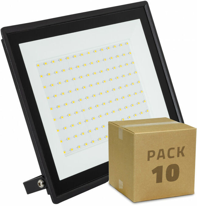 EFECTOLED Pack Foco Proyector LED 100W Solid (10 un) Blanco Frío 6000K . - Blanco