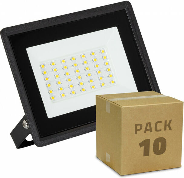 EFECTOLED Pack Foco Proyector LED 30W Solid (10 un) Blanco Frío 6000K - Blanco