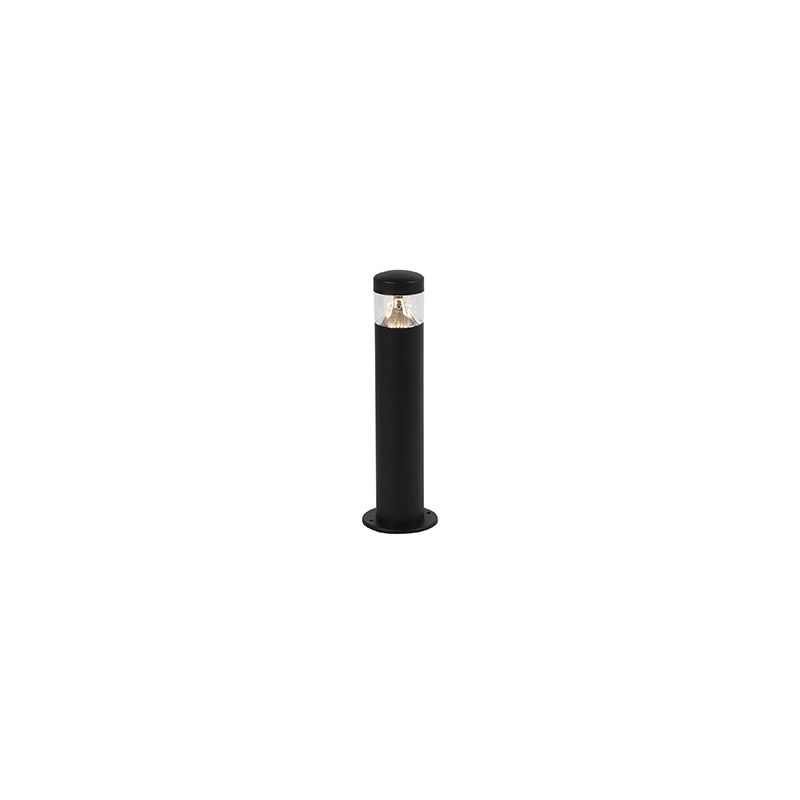 QAZQA Moderno Baliza moderna negra 40cm IP44 LED - ROXY Acero