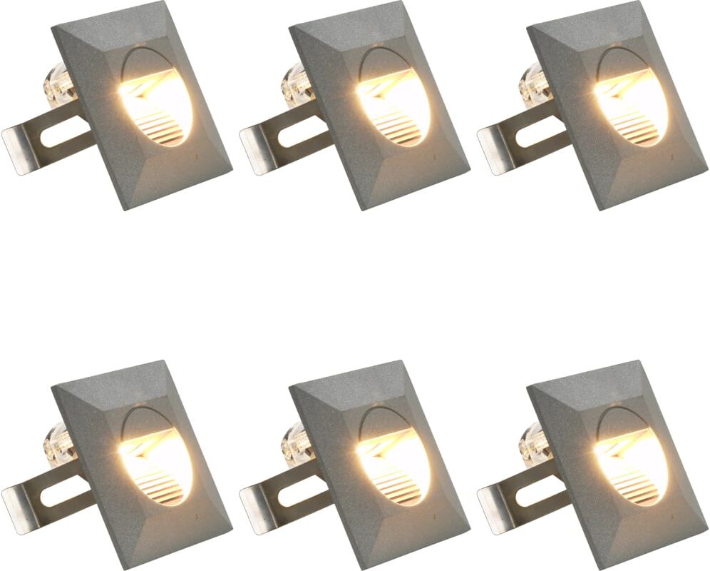 vidaXL Lámparas LED de pared de jardín 6 unidades cuadrada plateada 5W