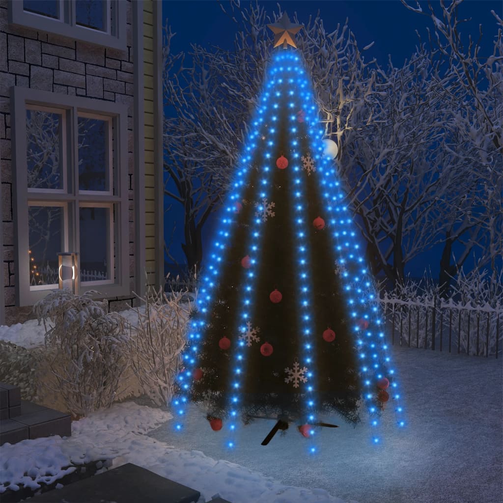 vidaXL Red de luces de árbol de Navidad 250 LEDs azul 250 cm