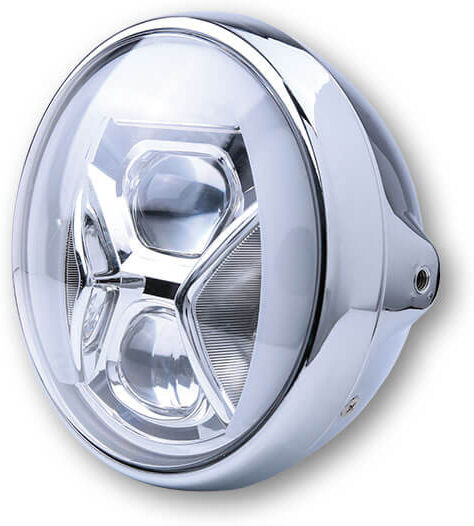 HIGHSIDER Faro LED de 7 pulgadas BRITISH-STYLE TYPE 8 con TFL, iluminación de curvatura - Plata