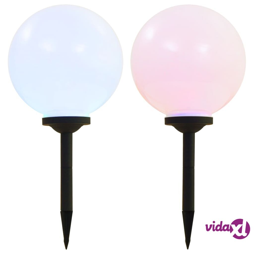 vidaXL LED-aurinkokennovalaisin 2 kpl väriä vaihtava pyöreä 30 cm RGB