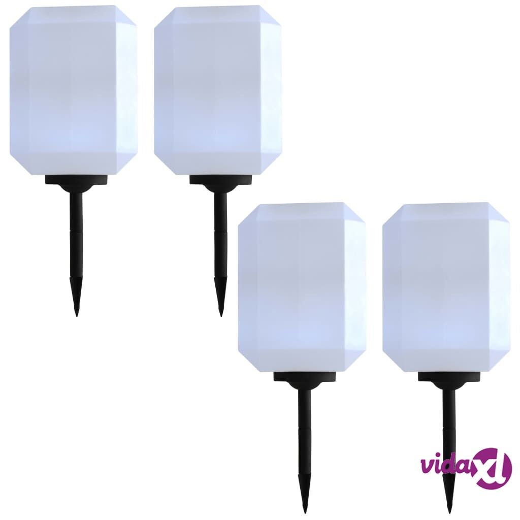 vidaXL Ulkoaurinkokennovalaisin 4 kpl LED 30 cm valkoinen