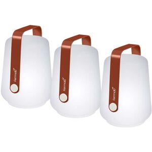 Fermob - Balad Lampe LED rechargeable, H 12 cm, lot de 3, rouge ocre