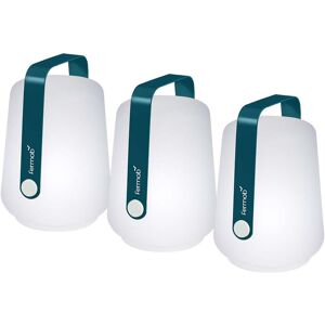 Fermob - Balad Lampe LED rechargeable, H 12 cm, lot de 3, bleu acapulco