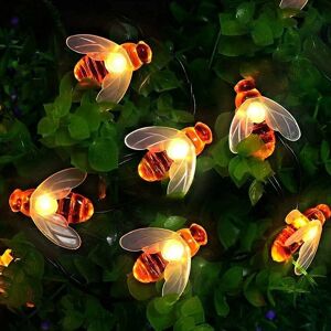 Linghhang - 30 led] Guirlande lumineuse solaire de jardin, guirlande lumineuse abeille de miel, 5 m, 8 modes, étanche, éclairage de jardin pour clôture, pelouse, terrasse, fête,Noël, vacances - Publicité