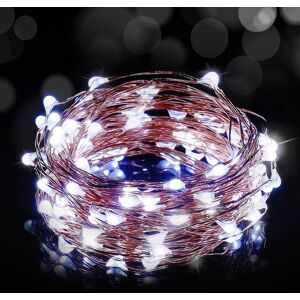 Chaîne lumineuse de fil de cuivre extérieur micro-LED 300 Micro Led - Bianco - 5.4 Watt -Lunghezza 35 mt