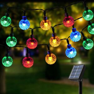 Lablanc - Guirlande Lumineuse Solaire, 100 Leds 12M Couleur Cristal Boules Lumière,8 Modes Etanche Lumières Solaires,Pour Décoration Extérieur, Jardins, Terrasses, Mariages, Fêtes [Classe énergétique a+++] - Publicité