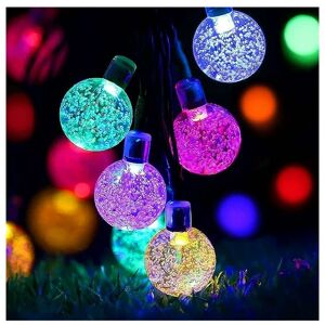 LINGHHANG Guirlande lumineuse solaire à 50 LED étanche, 8 modes d’éclairage pour intérieur/extérieur​(multicolore), 7 m/24 ft pour jardin, Terrasse, Sapin Noël, Mariage, Fête - Publicité