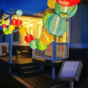 Beijiyi - Guirlande lumineuse solaire d'extérieur, guirlande de lanternes 6M 30 led, 8 modes, lumières décoratives étanches pour jardin, patio, cour, balcon, terrasse, fête de mariage, multicolore - Publicité