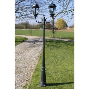 Vidaxl - Lampadaire de jardin 2 bras 230 cm Vert foncé/Noir Aluminium - Publicité