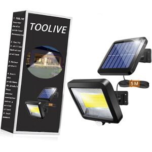 TOOLIVE Lampes solaires , Lampe solaire d'extérieur avec détecteur de mouvement, étanchéité, angle d'éclairage largeur , applique murale solaire pour jardin - Publicité