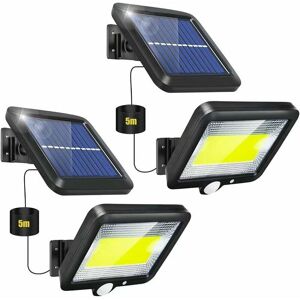 Linghhang - Lot de 2) Éclairage, Lampes solaires, Lampes solaires d'extérieur, Lampes solaires d'extérieur 100led avec détecteur de mouvement Lampes led d'extérieur avec détecteur Étanche sans fil IP65 Projecteu - Publicité