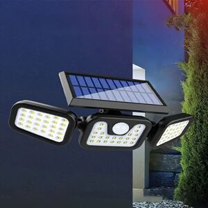 RAPANDA Lampes solaires d'extérieur, détecteur de mouvement solaire LED sans fil 800 lm pour l'extérieur 3 têtes réglables, éclairage grand angle 270, étanche IP65, projecteur LED de sécurité - Publicité