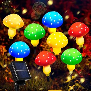 Yozhiqu - Lampes solaires d'extérieur pour jardin, lot de 8 lampes de jardin à énergie solaire en forme de champignon, décorations extérieures - Publicité