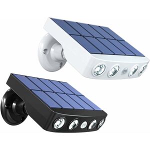 Lampes solaires d'extérieur à capteur de mouvement solaire avec 3 modes 120° grand angle à énergie solaire led appliques murales étanches pour allée de jardin clôture porte éclairage blanc fr - Rhafayre - Publicité