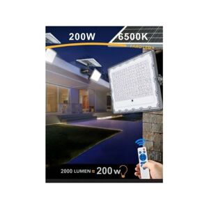 TRADE SHOP TRAESIO Phare Led 200 Watt Twilight Panneau D'énergie Solaire Télécommande Ip65 Sl-200w - Publicité