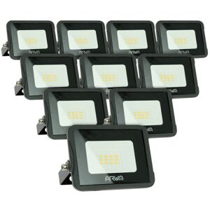 ARUM LIGHTING Lot de 10 projecteurs led 10W IP65 extérieur Température de Couleur: Blanc Chaud 3000K - Publicité