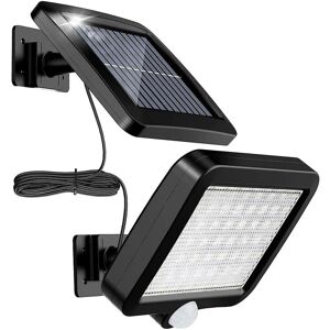 Jusch - Lot de 2 56 lampes solaires led d'extérieur avec détecteur de mouvement, étanche IP65, angle d'éclairage de 120 degrés, avec câble de 5 m - Publicité