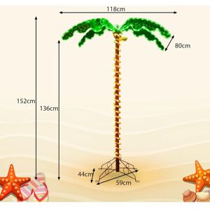 Relax4life - Lampe led Extérieure Décoration Jardin Lumineux, Lampe Palmier Lumineux Intérieur/Extérieur avec Base Stable en Croix pour Patio Plage - Publicité