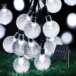 Shining House - Veilleuse 100 led Guirlande Solaire Exterieur,12M 8 Modes Guirlande Lumineuse Exterieure Solaire,IP65 Guirlande Solaire,Convient Pour Jardin,Terrasse,Fête,Arbre,Mariage(Blanc ) - transparent - Publicité