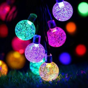 Groofoo - Guirlande Lumineuse Solaire Extérieur,30 Jolies Bulles led 6,5 m - 8 Modes,étanche Décoration pour L'extérieur,Mariage,Maison,Jardin,Terrasse,Fête (Multicolore) - Publicité