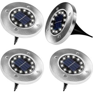 Lampe de sol solaire 12 led, intérieur et extérieur, IP44, choix du kit, 4 pièces - Voltronic - Publicité