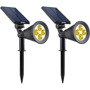 Lot de 2 spots solaires projecteurs 2x spiky warm 100LM Lumi jardin Noir