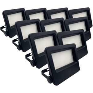 Projecteurs LED Extérieur 50W IP65 NOIR (Pack de 10) - Blanc Froid 6000K - 8000K - SILAMP