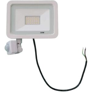 Projecteur LED 30W avec Detecteur de Mouvement Crepusculaire Extra Plat IP65 BLANC - Blanc Neutre 4000K - 5500K - SILAMP