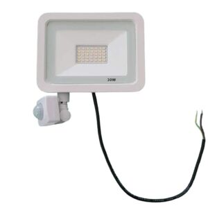 Projecteur LED 30W avec Détecteur de Mouvement Crépusculaire Extra Plat IP65 BLANC - Blanc Neutre 4000K - 5500K - SILAMP - Publicité