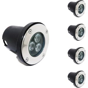 Spot LED Encastrable Extérieur IP65 220V Sol 3W 80° (Lot de 5) - Blanc Chaud 2300K - 3500K - SILAMP