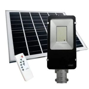 Luminaire Extérieur LED Solaire 50W Dimmable avec Détecteur (Panneau Solaire + Télécommande Inclus) - Blanc Froid 6000K - 8000K - SILAMP
