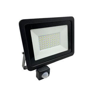 Projecteur LED Détecteur de Mouvement Crépusculaire 50W Extra Plat IP65 NOIR - SILAMP