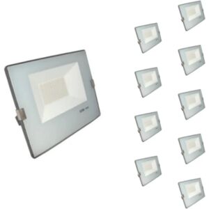 Projecteur LED Extérieur 50W IP65 No Flicker - BLEU GRIS (Pack de 10) - Blanc Froid 6000K - 8000K - SILAMP