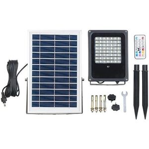 Luminea : Projecteur LED extérieur RVBB 30 W avec panneau solaire et télécommande - Publicité