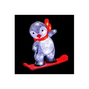 Fééric Lights & Christmas Pingouin lumineux 40 LED extérieur sur son snowboard - Rouge - Féeric lights and christmas - Publicité